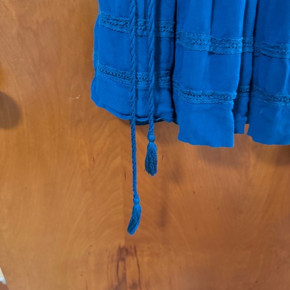 Free People Blue Emily Crocheted Illusion Fit & Flare Dress - Picture 6 of 10